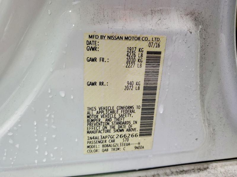 Aukcja sprzedaży 2016 Nissan Altima, vin: 1N4AL3AP7GC266266, numer aukcji: 61603496