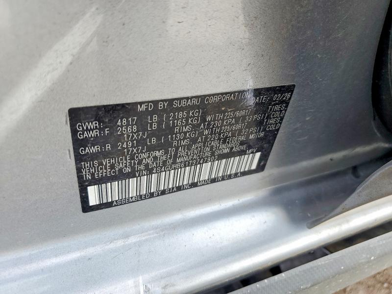 Продажа на аукционе авто 2026 Subaru Crosstrek, vin: 4S4GUHB61T3747902, номер лота: 59396406