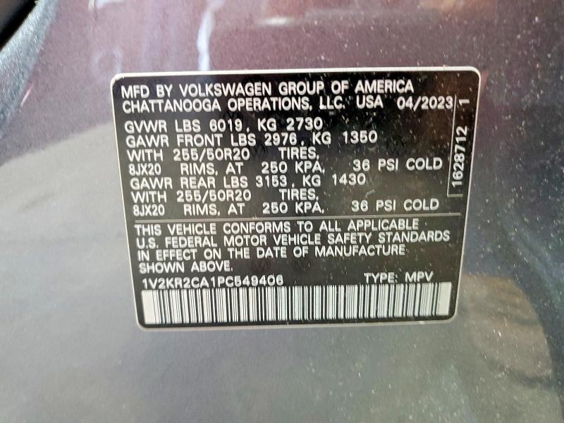 Продажа на аукционе авто 2023 Volkswagen Atlas, vin: 1V2KR2CA1PC549406, номер лота: 60194076