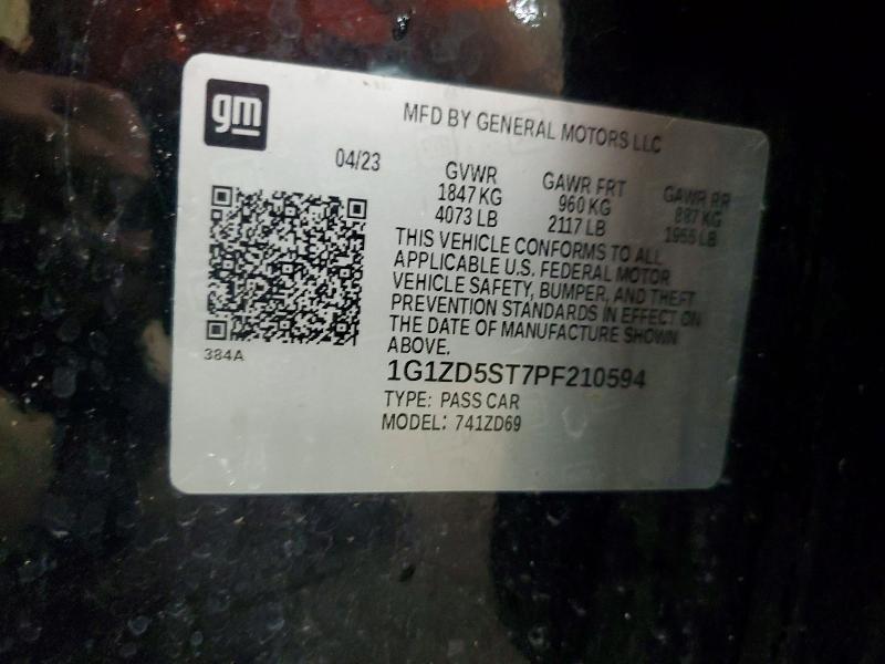 Aukcja sprzedaży 2023 Chevrolet Malibu, vin: 1G1ZD5ST7PF210594, numer aukcji: 62629486