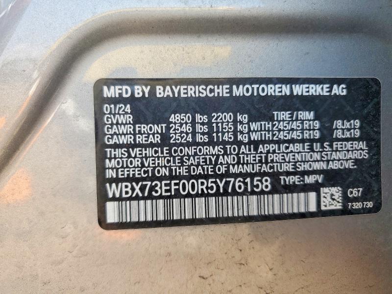61855286 :رقم المزاد ، WBX73EF00R5Y76158 vin ، 2024 Bmw X1 مزاد بيع