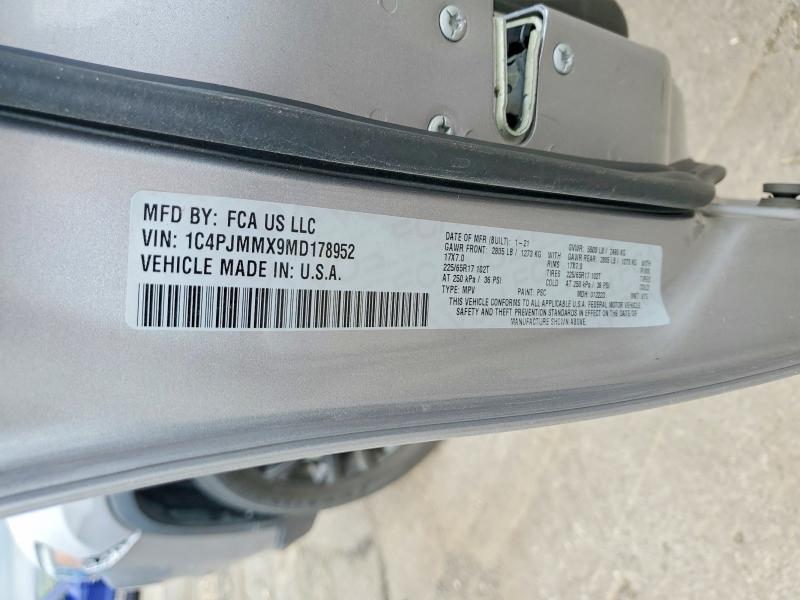 Продажа на аукционе авто 2021 Jeep Cherokee, vin: 1C4PJMMX9MD178952, номер лота: 59670306