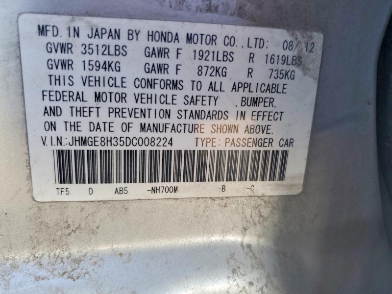 Продажа на аукционе авто 2013 Honda Fit, vin: JHMGE8H35DC008224, номер лота: 61018816