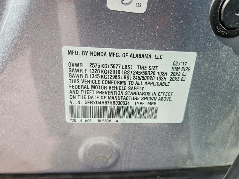 Aukcja sprzedaży 2017 Acura Mdx, vin: 5FRYD4H57HB030834, numer aukcji: 62745876
