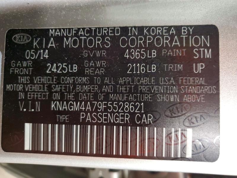 60094746 :رقم المزاد ، KNAGM4A79F5528621 vin ، 2015 Kia Optima مزاد بيع