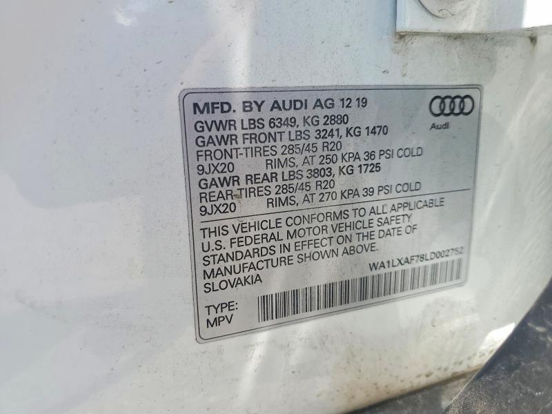 Продажа на аукционе авто 2020 Audi Q7, vin: WA1LXAF78LD002752, номер лота: 63053416