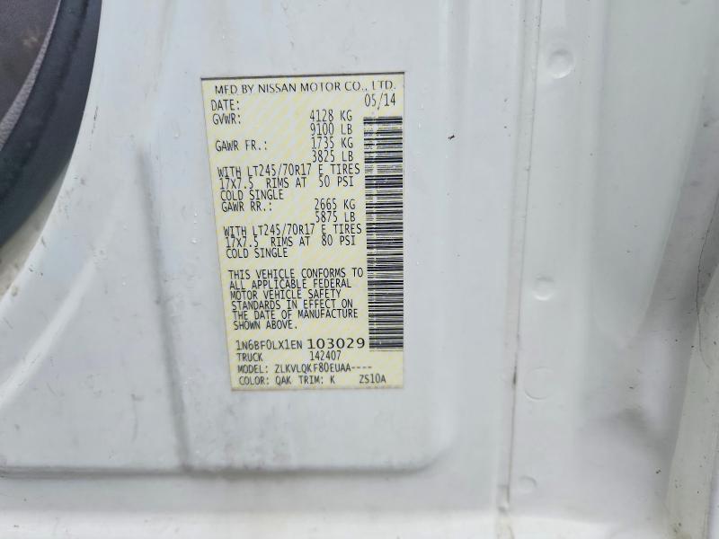 Продажа на аукционе авто 2014 Nissan Nv, vin: 1N6BF0LX1EN103029, номер лота: 62074866