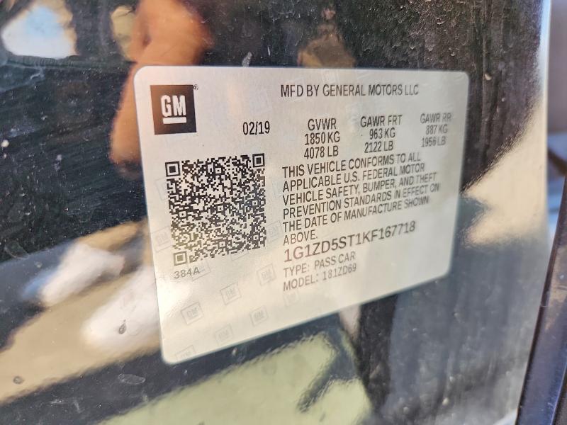 62139506 :رقم المزاد ، 1G1ZD5ST1KF167718 vin ، 2019 Chevrolet Malibu مزاد بيع