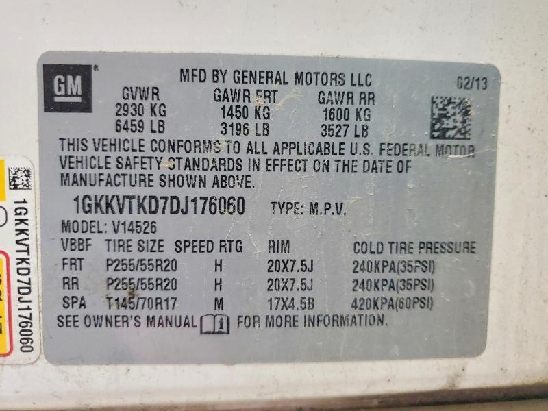 Aukcja sprzedaży 2013 Gmc Acadia, vin: 1GKKVTKD7DJ176060, numer aukcji: 58564916