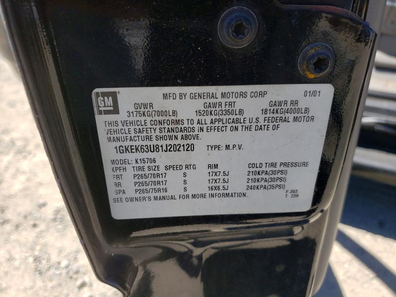 Продажа на аукционе авто 2001 Gmc Denali, vin: 1GKEK63U81J202120, номер лота: 62008486