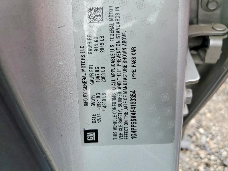 63104846 :رقم المزاد ، 1G4PP5SK4F4153354 vin ، 2015 Buick Verano مزاد بيع