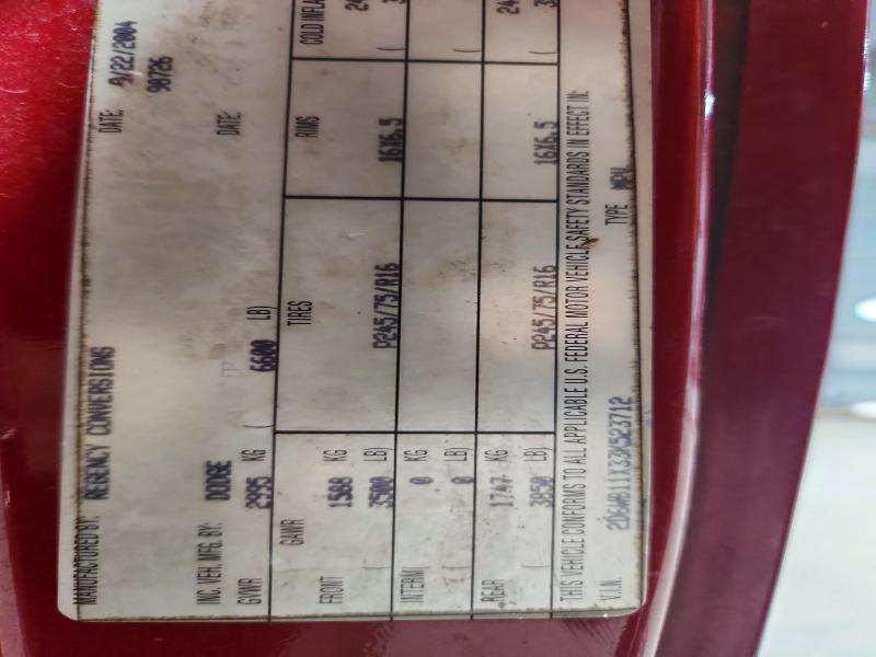 Aukcja sprzedaży 2003 Dodge Ram Van, vin: 2D6WB11X33K523712, numer aukcji: 62430636