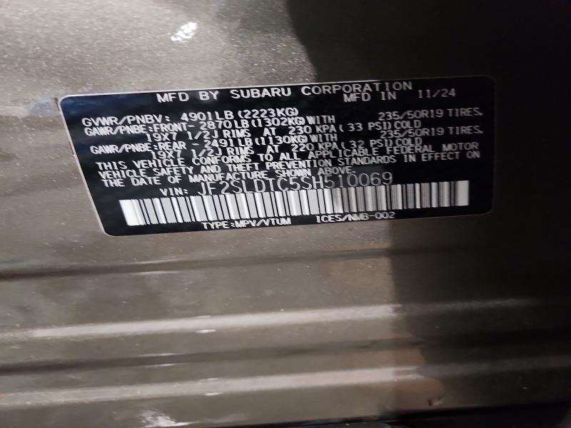 Aukcja sprzedaży 2025 Subaru Forester, vin: JF2SLDTC5SH510069, numer aukcji: 61722876
