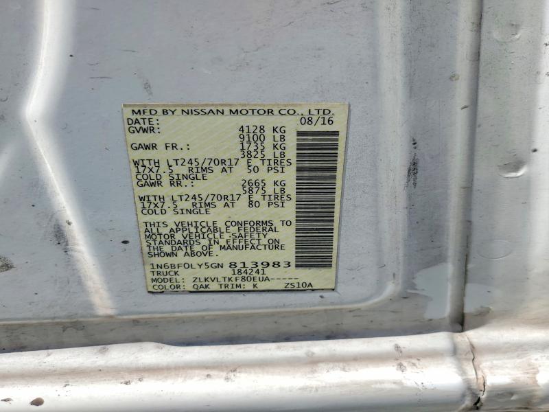 Продажа на аукционе авто 2016 Nissan Nv, vin: 1N6BF0LY5GN813983, номер лота: 61597166