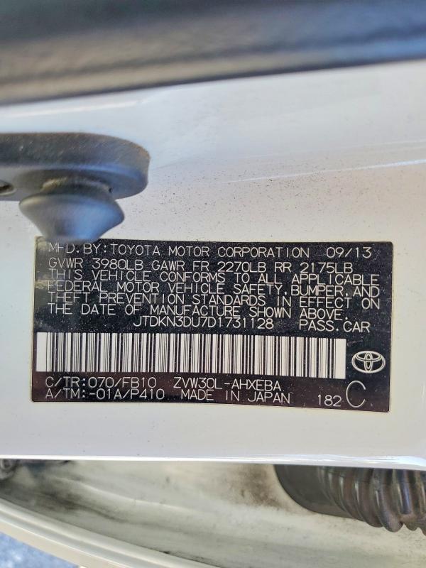 Aukcja sprzedaży 2013 Toyota Prius, vin: JTDKN3DU7D1731128, numer aukcji: 63606516