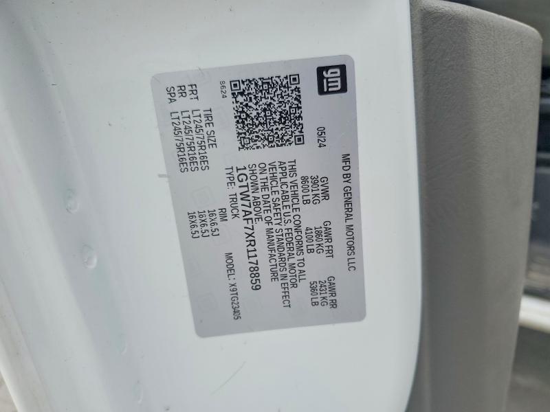 61344226 :رقم المزاد ، 1GTW7AF7XR1178859 vin ، 2024 Gmc Savana مزاد بيع
