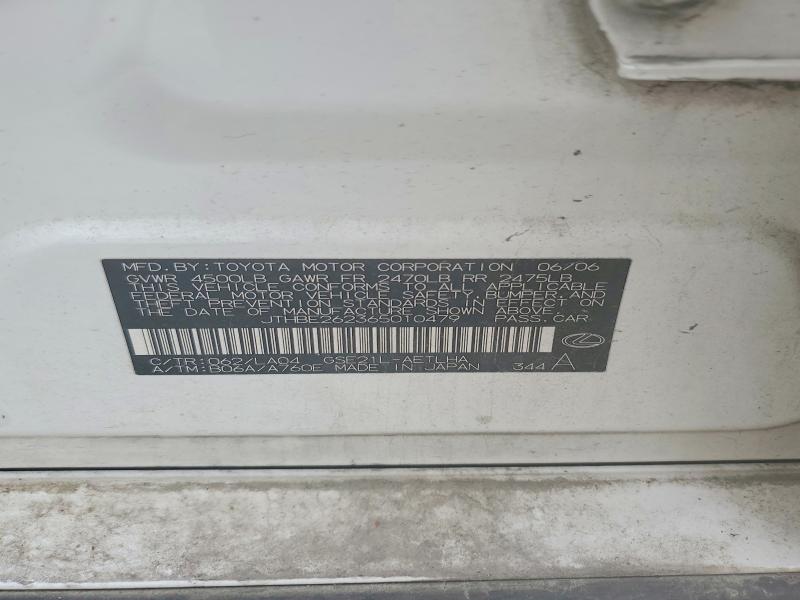 Продаж на аукціоні авто 2006 Lexus Is, vin: JTHBE262365010479, номер лоту: 59594376