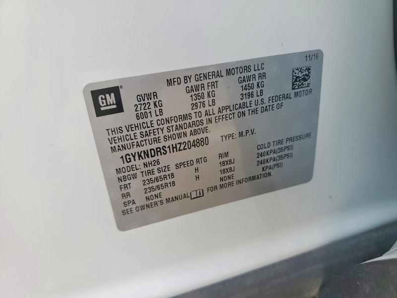 Aukcja sprzedaży 2017 Cadillac Xt5, vin: 1GYKNDRS1HZ204880, numer aukcji: 62408106