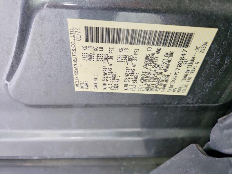 61398466 :رقم المزاد ، 5N1BT3AB2PC780847 vin ، 2023 Nissan Rogue مزاد بيع