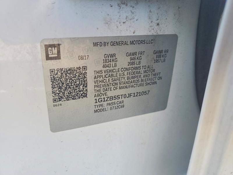 Aukcja sprzedaży 2018 Chevrolet Malibu, vin: 1G1ZB5ST0JF121057, numer aukcji: 60622916