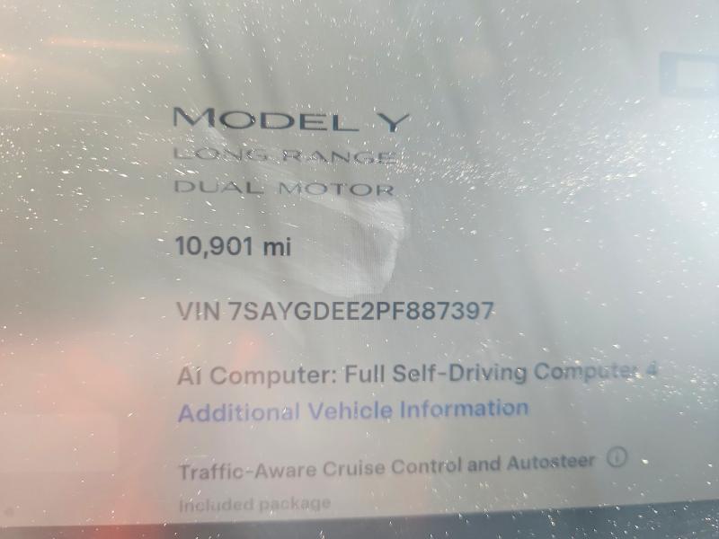 Продажа на аукционе авто 2023 Tesla Model Y, vin: 7SAYGDEE2PF887397, номер лота: 60935906