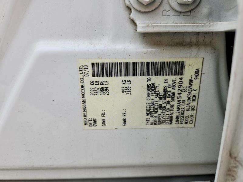 Продаж на аукціоні авто 2010 Nissan Altima, vin: 1N4BL2APXAN542904, номер лоту: 60686886