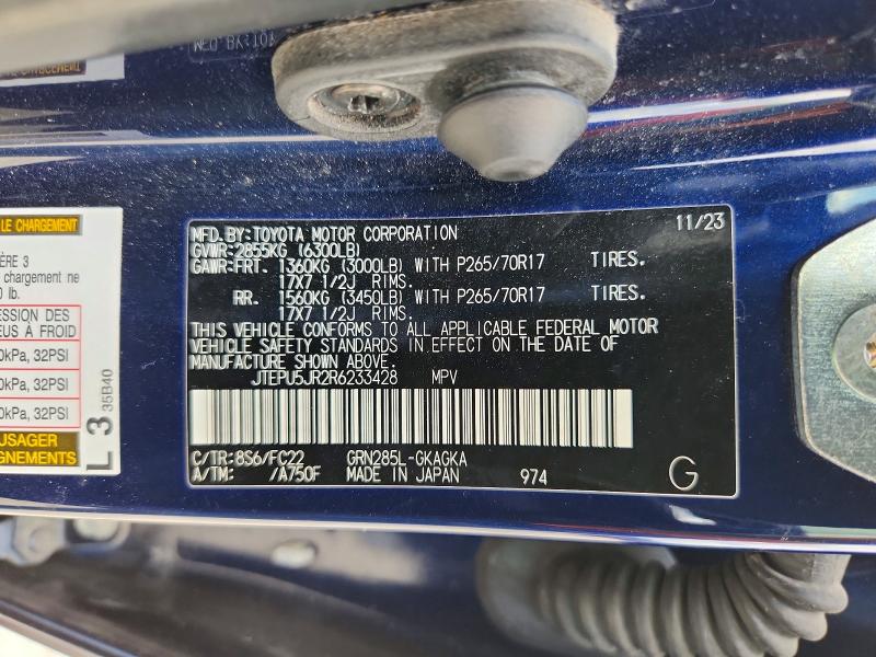 60025776 :رقم المزاد ، JTEPU5JR2R6233428 vin ، 2024 Toyota 4runner مزاد بيع