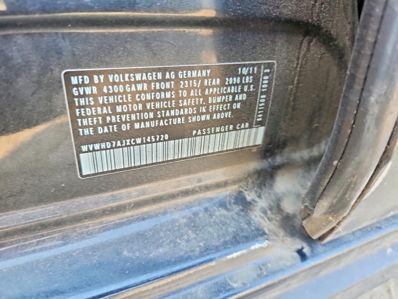 Aukcja sprzedaży 2012 Volkswagen Gti, vin: WVWHD7AJXCW145720, numer aukcji: 62024816