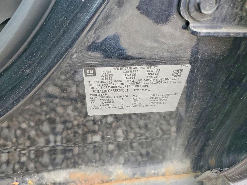 2011 Chevrolet Equinox მანქანა იყიდება აუქციონზე, vin: 2CNALDEC5B6300581, აუქციონის ნომერი: 61757796