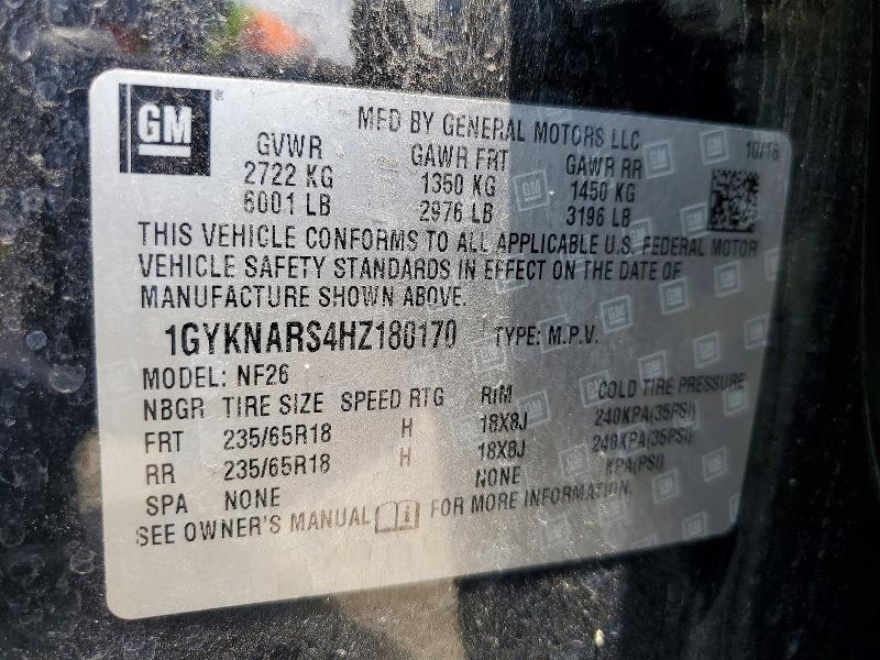 2017 Cadillac Xt5 მანქანა იყიდება აუქციონზე, vin: 1GYKNARS4HZ180170, აუქციონის ნომერი: 62832796