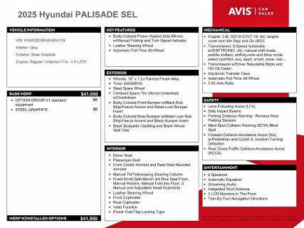 60209836 :رقم المزاد ، KM8R2DGE4SU934129 vin ، 2025 Hyundai Palisade مزاد بيع