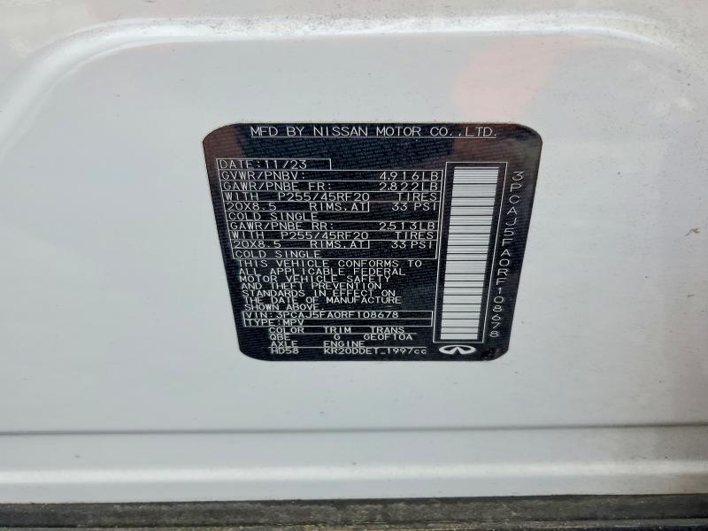 Продажа на аукционе авто 2024 Infiniti Qx50, vin: 3PCAJ5FA0RF108678, номер лота: 60926356