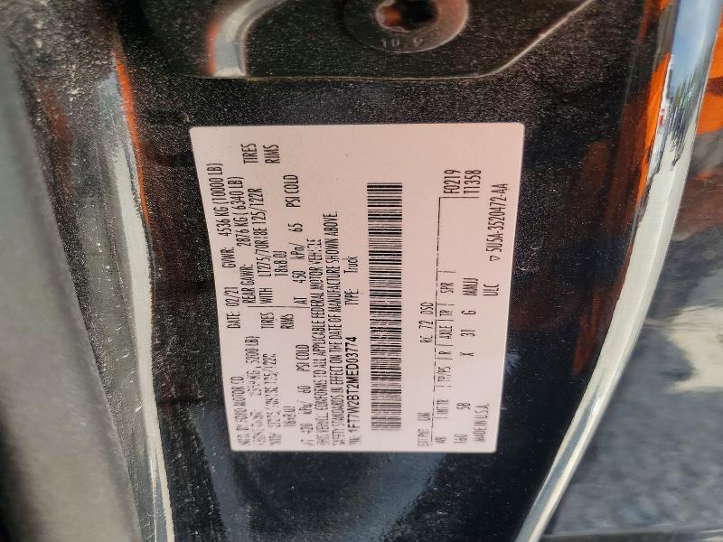 Продаж на аукціоні авто 2021 Ford F250, vin: 1FT7W2BT2MED03774, номер лоту: 62285006