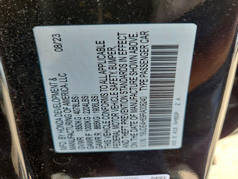 62526766 :رقم المزاد ، 19UDE4H69RA008240 vin ، 2024 Acura Integra مزاد بيع