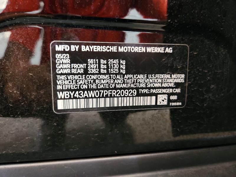 Aukcja sprzedaży 2023 Bmw I4, vin: WBY43AW07PFR20929, numer aukcji: 63312976