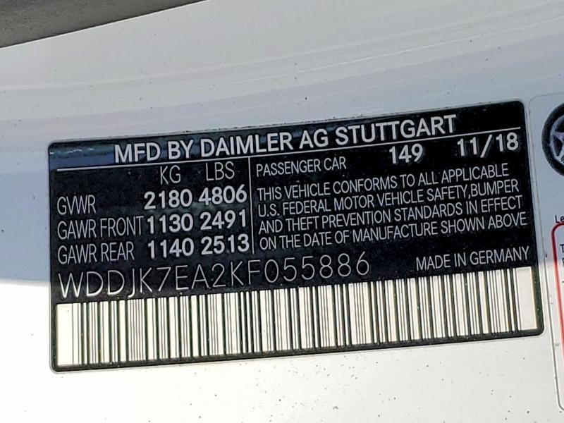 Продаж на аукціоні авто 2019 Mercedes-benz Sl, vin: WDDJK7EA2KF055886, номер лоту: 61277926