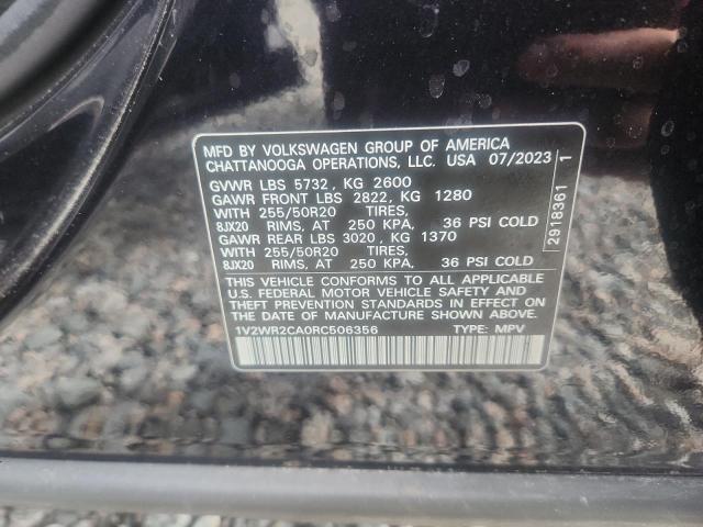 Продажа на аукционе авто 2024 Volkswagen Atlas, vin: 1V2WR2CA0RC506356, номер лота: 60988736