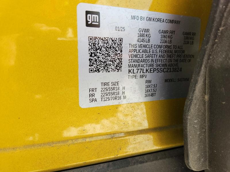 59857636 :رقم المزاد ، KL77LKEP5SC213824 vin ، 2025 Chevrolet Trax مزاد بيع