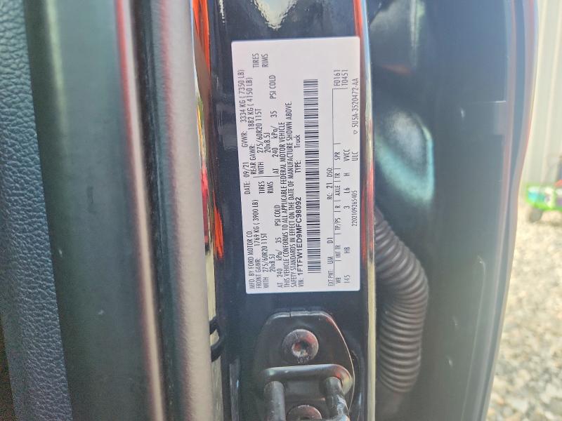 61248746 :رقم المزاد ، 1FTFW1ED9MFC98092 vin ، 2021 Ford F150 مزاد بيع