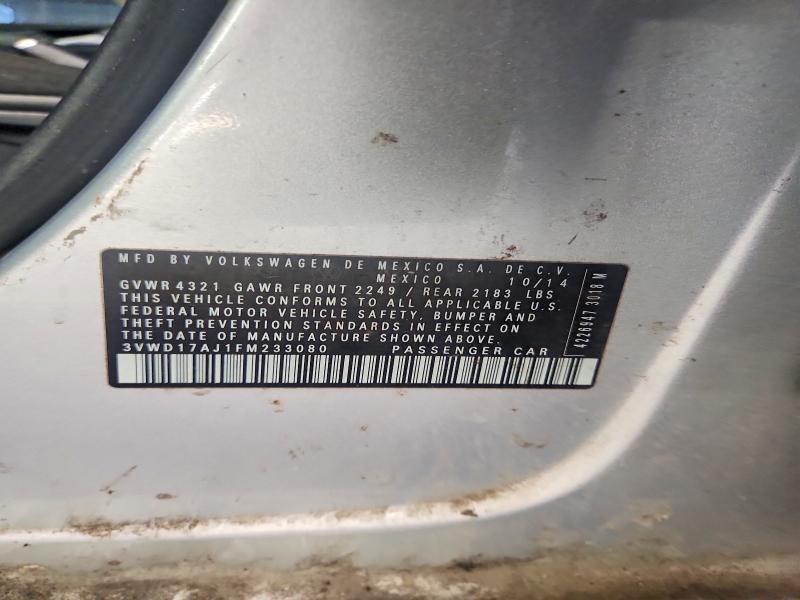 59916376 :رقم المزاد ، 3VWD17AJ1FM233080 vin ، 2015 Volkswagen Jetta مزاد بيع