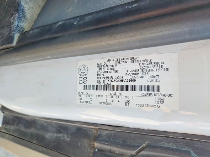Aukcja sprzedaży 2017 Ford Transit, vin: 1FTYR2ZGXHKA92609, numer aukcji: 60566076