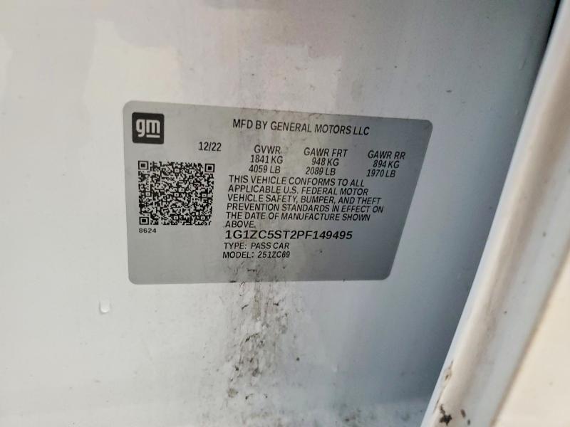Продажа на аукционе авто 2023 Chevrolet Malibu, vin: 1G1ZC5ST2PF149495, номер лота: 60552766