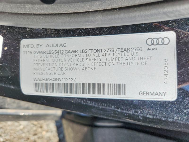 63296496 :رقم المزاد ، WAUFGAFC3GN112122 vin ، 2016 Audi A6 مزاد بيع