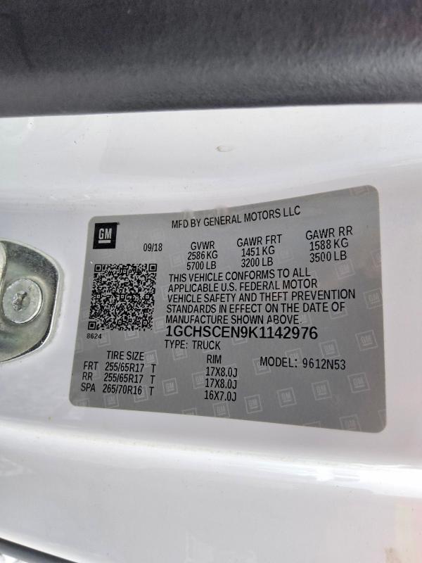 60443066 :رقم المزاد ، 1GCHSCEN9K1142976 vin ، 2019 Chevrolet Colorado مزاد بيع