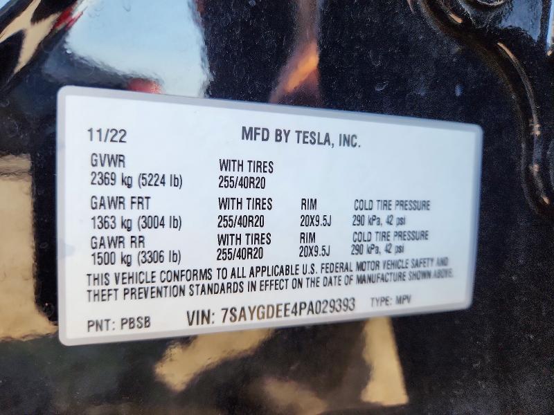 60387616 :رقم المزاد ، 7SAYGDEE4PA029393 vin ، 2023 Tesla Model Y مزاد بيع