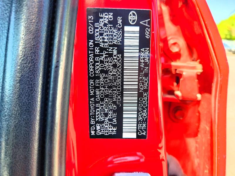 60494806 :رقم المزاد ، JTDKTUD38DD563534 vin ، 2013 Toyota Yaris مزاد بيع