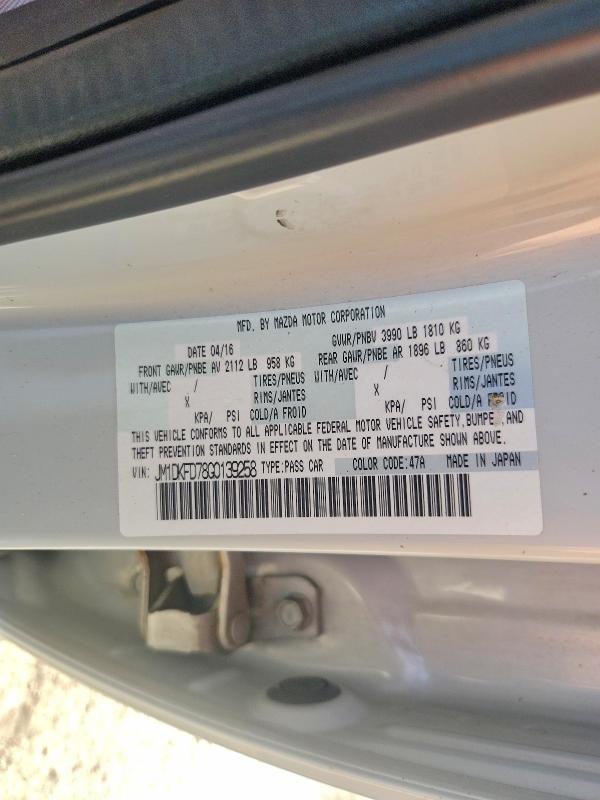 61035776 :رقم المزاد ، JM1DKFD78G0139258 vin ، 2016 Mazda Cx-3 مزاد بيع