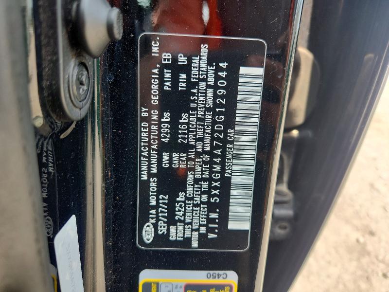 61558646 :رقم المزاد ، 5XXGM4A72DG129044 vin ، 2013 Kia Optima مزاد بيع