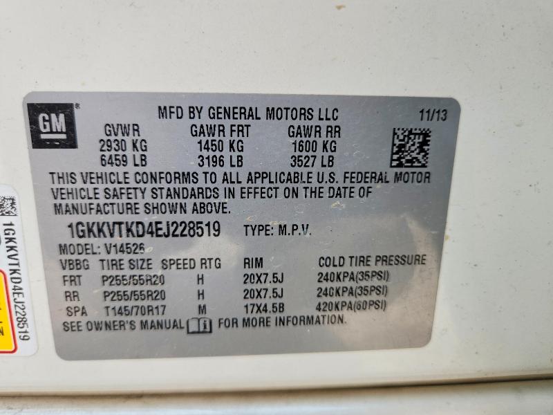 Aukcja sprzedaży 2014 Gmc Acadia, vin: 1GKKVTKD4EJ228519, numer aukcji: 60073116