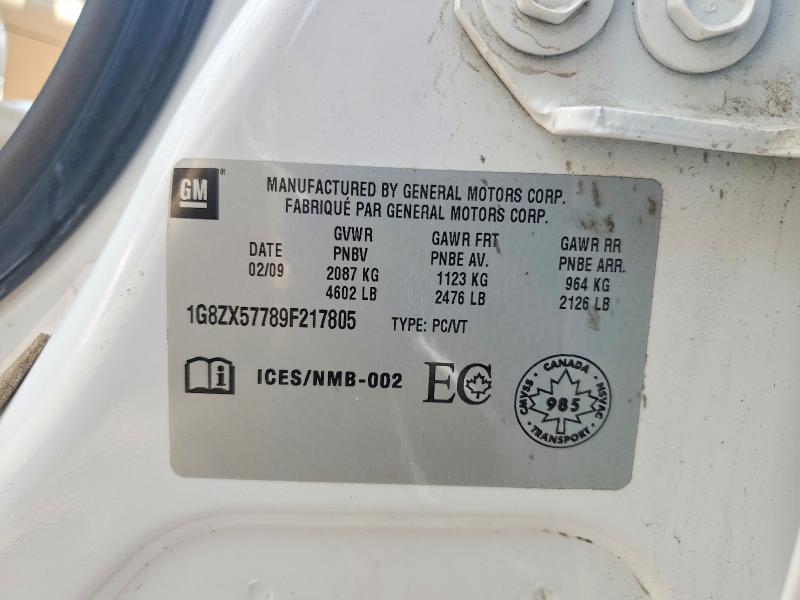Aukcja sprzedaży 2009 Saturn Aura, vin: 1G8ZX57789F217805, numer aukcji: 59134966